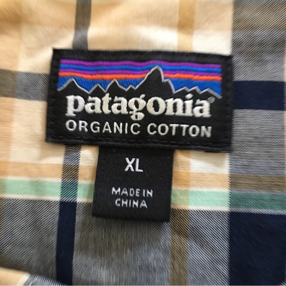 Patagonia Organic  Cotton Plaid Mens Button Up Short Sleeve Shirt XL - Picture 5 of 8
